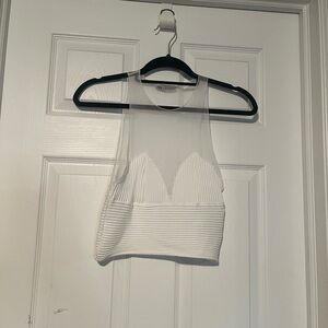 Zara White Sleeveless Crop Top